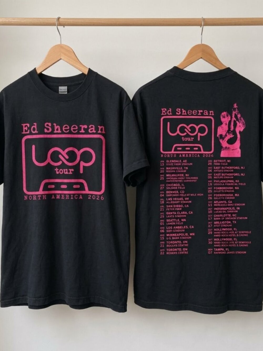 Ed Sheeran Loop Tour North America 2026 T-Shirt Black Reprint